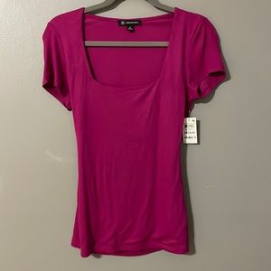 🆕 NWT - INC Women's Ribbed Square-Neck Shirt (Macy’s) - Cranberry Rose - Medium